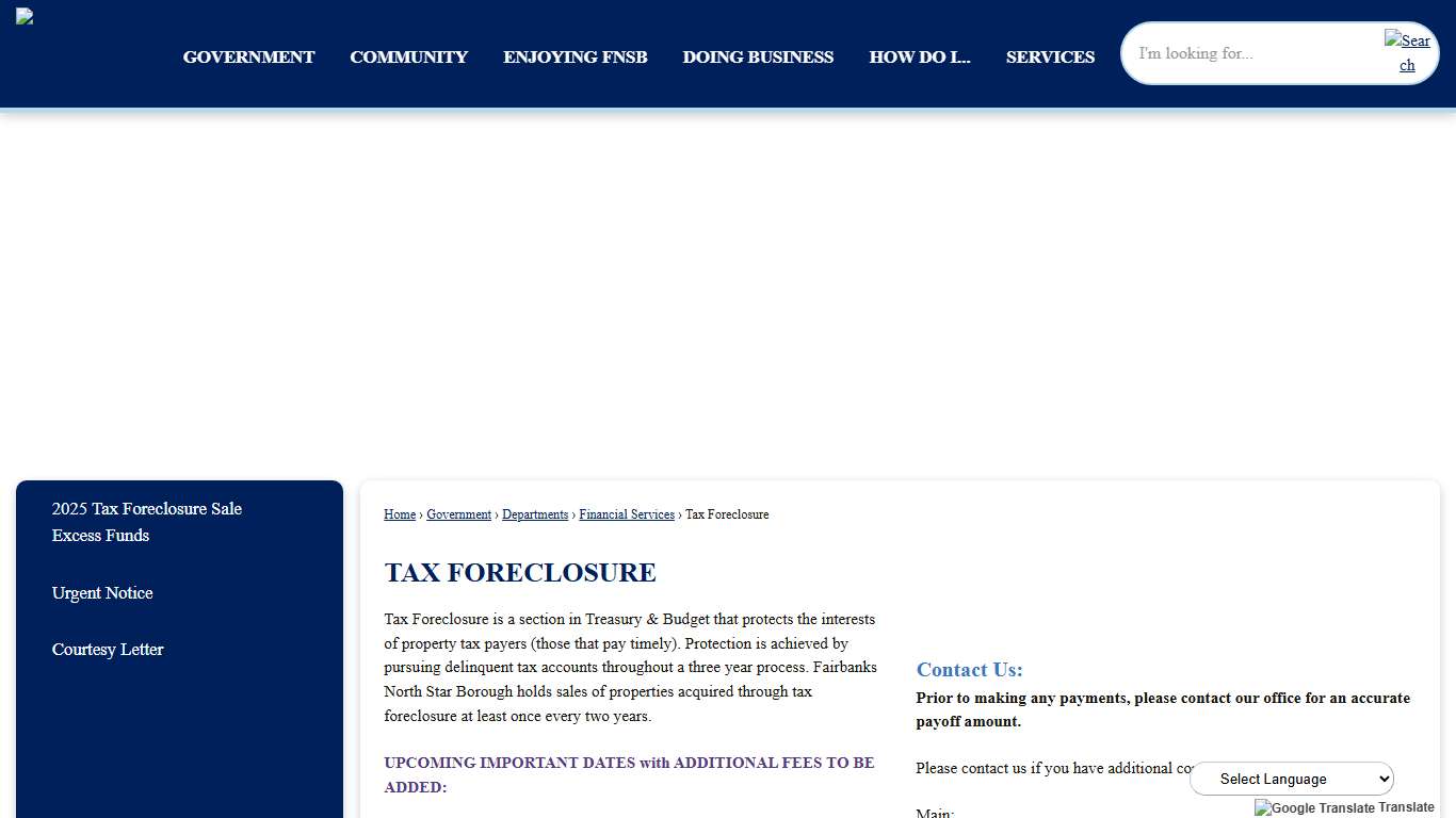 Tax Foreclosure Fairbanks North Star Borough, AK