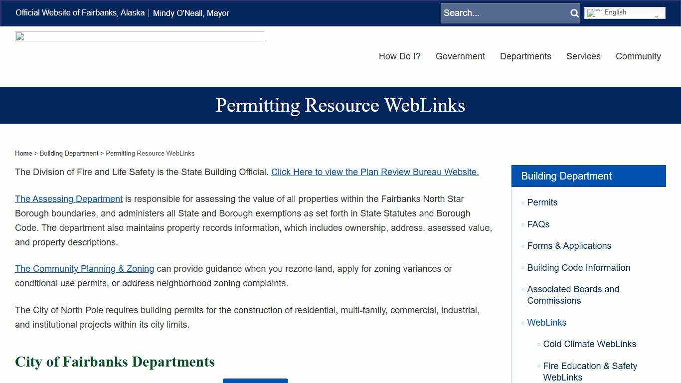 Permitting Resource WebLinks Fairbanks, Alaska